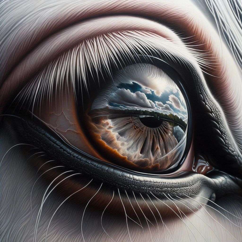 a horse, painting, hyperrealism